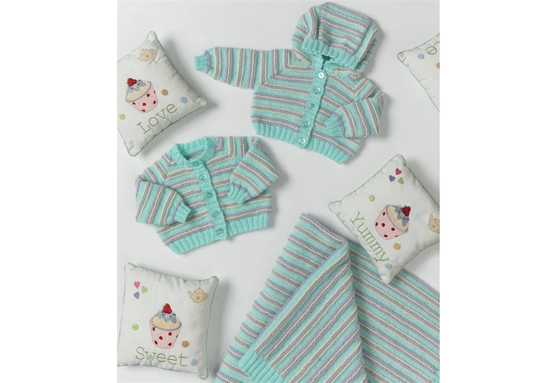 UKHKA 132 Double Knitting Pattern - DK Baby Cardigans & Blanket (Prem to 12mnths)