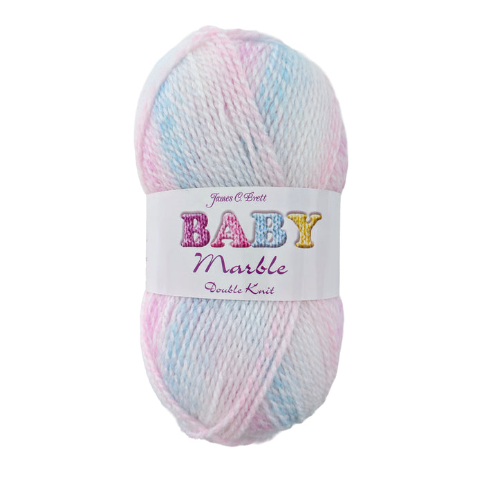 James C Brett Baby Marble DK Wool - BM49 Candy Floss - 100g Knitting Yarn