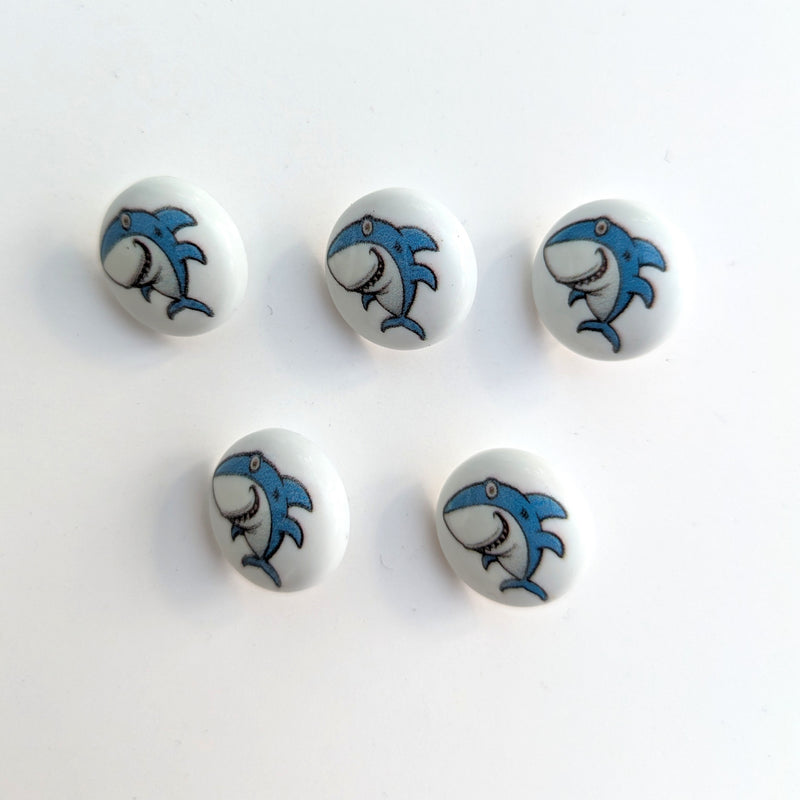 Shark Baby Buttons - 15mm Plastic Shank (5 Pcs)