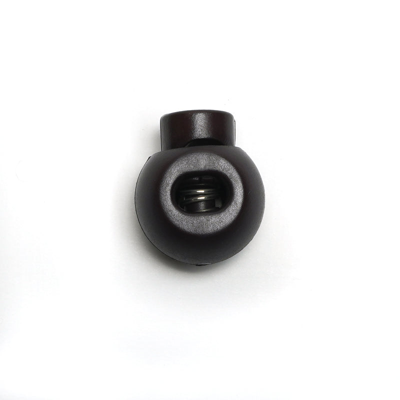 Black Round Plastic Toggle Cord Stopper - Spring Lock