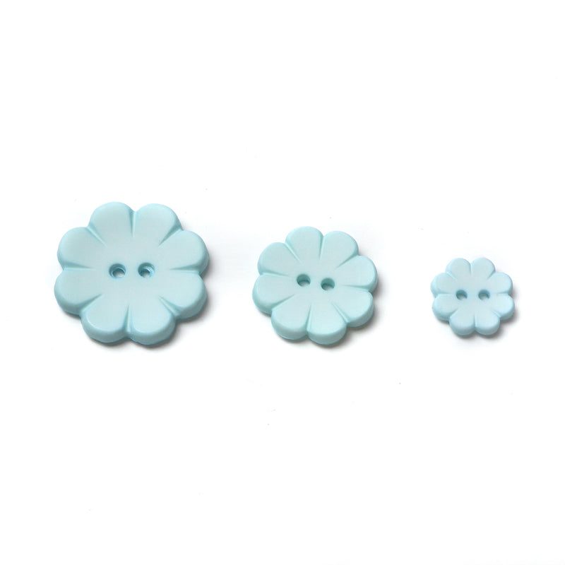 Pale blue Matte Flower Buttons (5 Pcs) - 15mm 23mm or 28mm