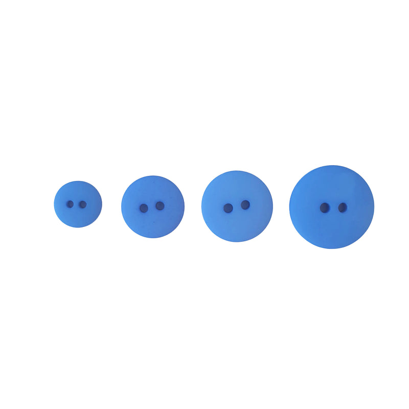 Blue Matte Smartie Buttons (10 Pcs) 11.5mm, 15mm, 18mm or 20mm