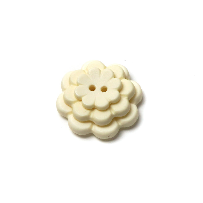 Cream Matte Flower Buttons (5 Pcs) - 15mm 23mm or 28mm