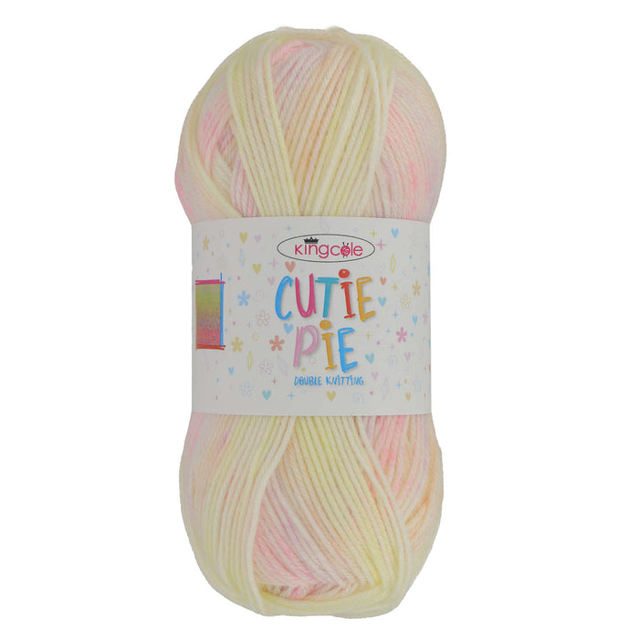 King Cole Cutie Pie DK Yarn in 5384 - Custard Pie - 100g Ball of Variegated Wool