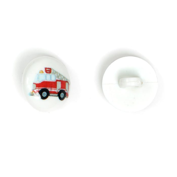 Fire Engine Baby Buttons - 15mm Plastic Shank (5 Pcs)