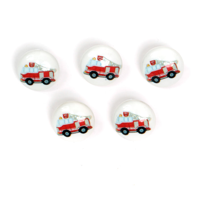 Fire Engine Baby Buttons - 15mm Plastic Shank (5 Pcs)