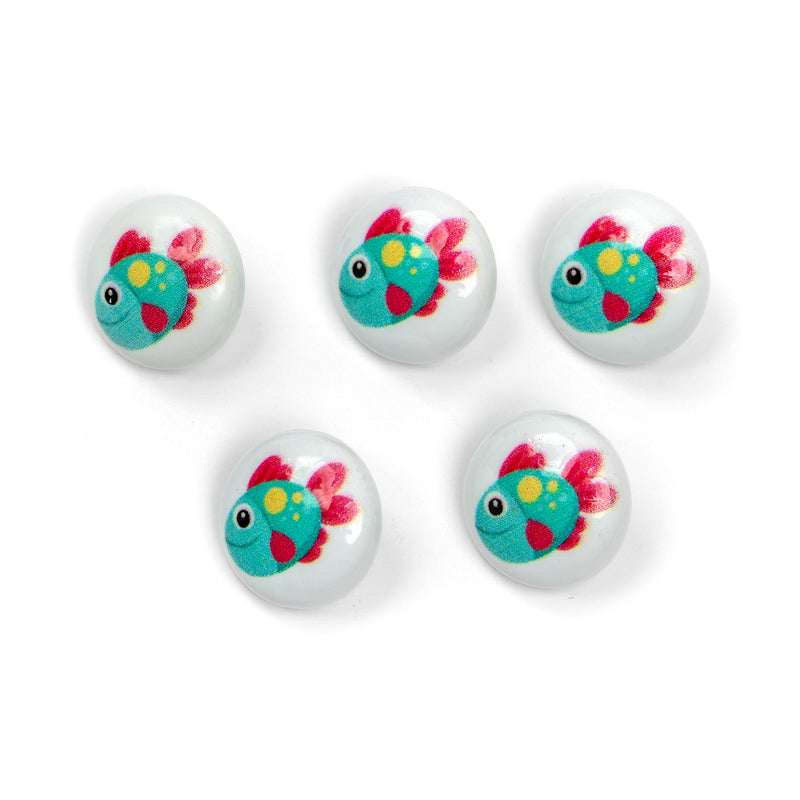 Colourful Fish Baby Buttons - 15mm Plastic Shank (5 Pcs)