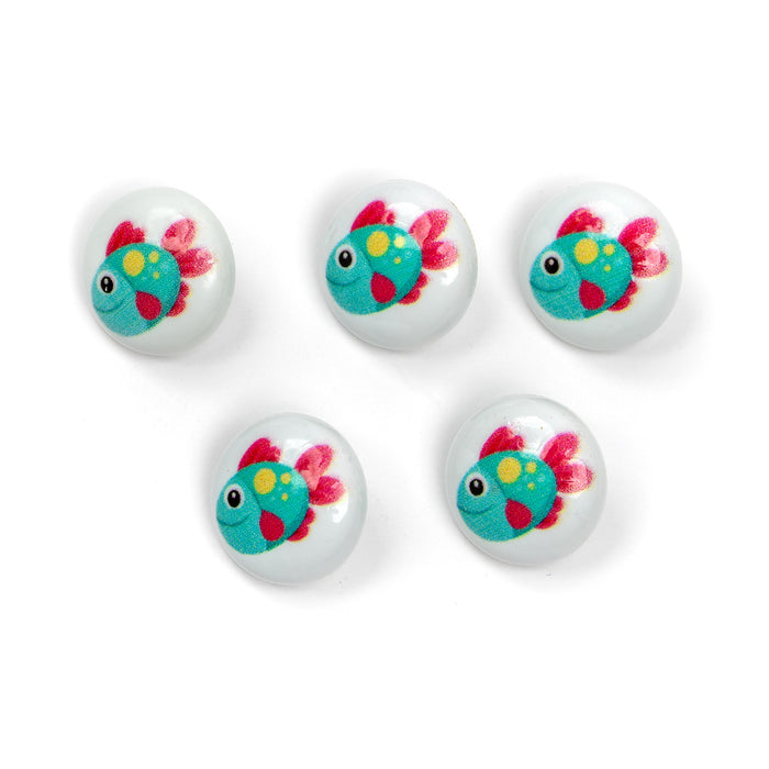 Colourful Fish Baby Buttons - 15mm Plastic Shank (5 Pcs)