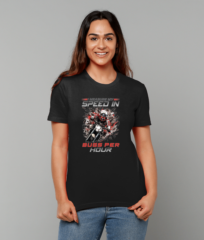 Bug Speedometer: The Funny & Cool Biker T-Shirt - A Perfect Gift! 100% Organic Cotton Motorbike Tee