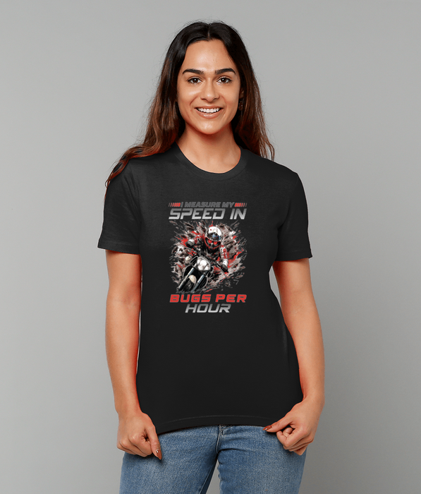 Bug Speedometer: The Funny & Cool Biker T-Shirt - A Perfect Gift! 100% Organic Cotton Motorbike Tee