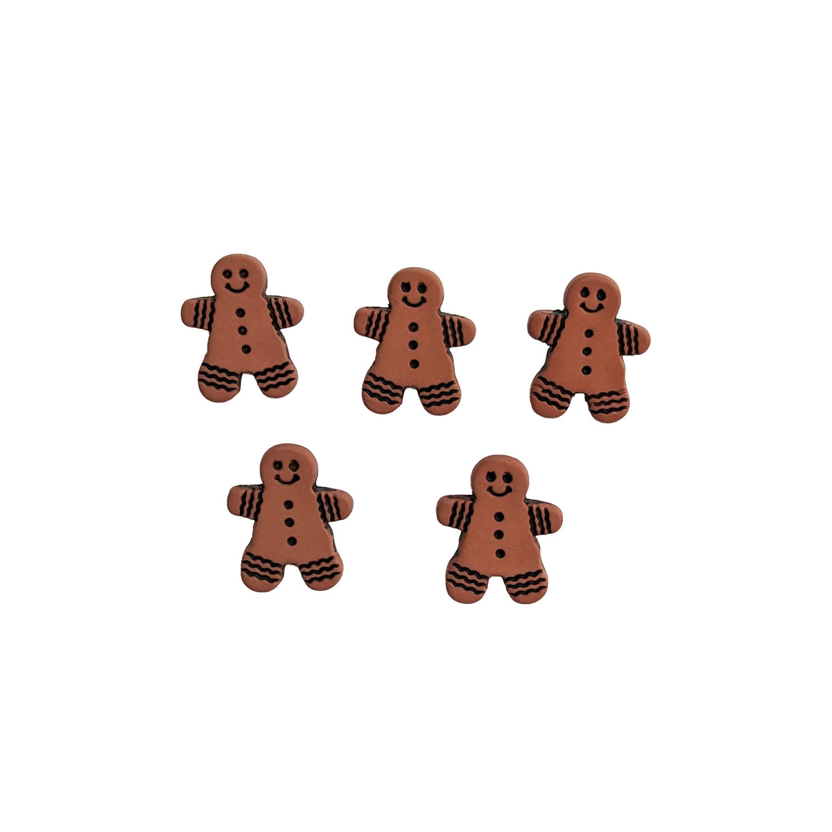 Gingerbread Buttons Gingerbread Man Buttons - Shanked 18mm Novelty Christmas (5 Pcs) — Lardedar