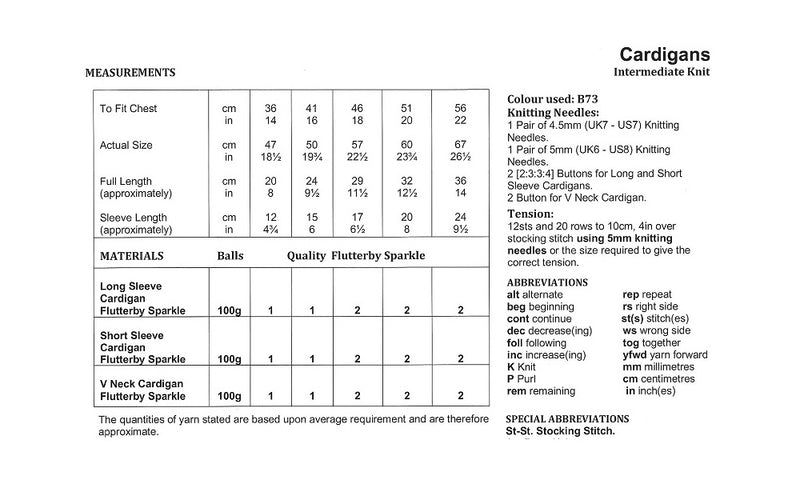 James C Brett JB947 Knitting Pattern - Baby Cardigans (14-22in)