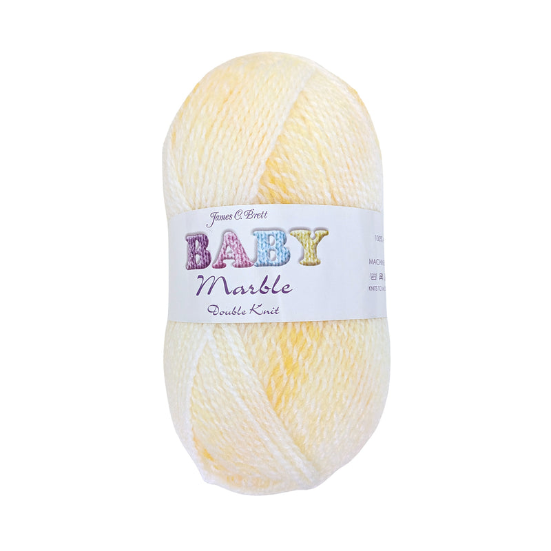 James C Brett Baby Marble DK Wool - BM19 Lemon Surprise - 100g Knitting Yarn