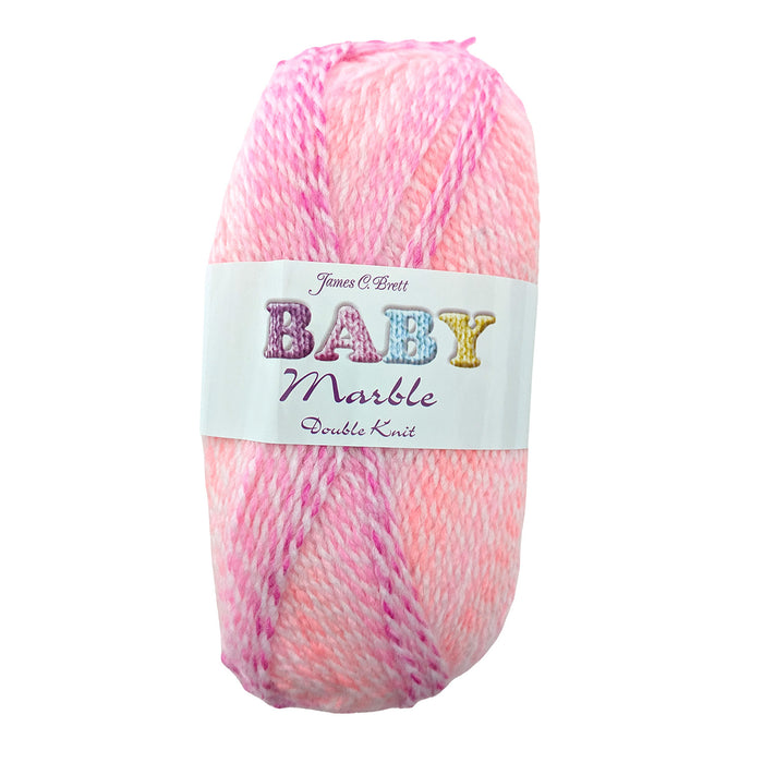 James C Brett Baby Marble DK Wool - BM1 Pink Sky - 100g Knitting Yarn
