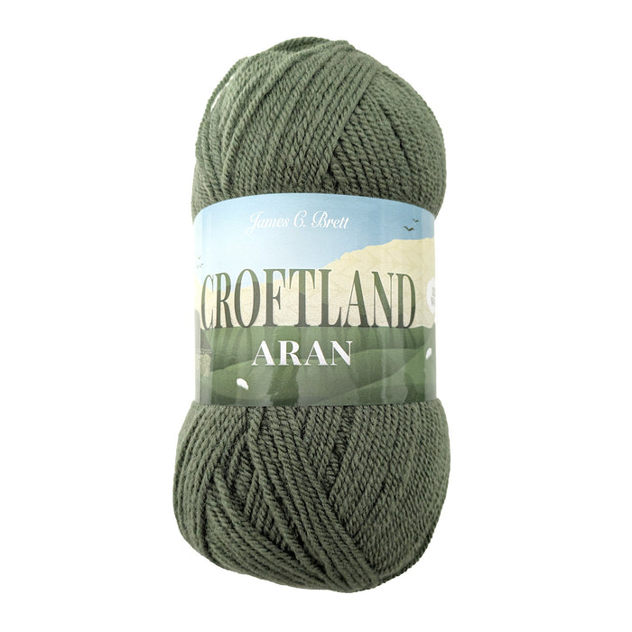James C Brett Croftland Aran Yarn - A205 Forest - 200g Ball of Wool