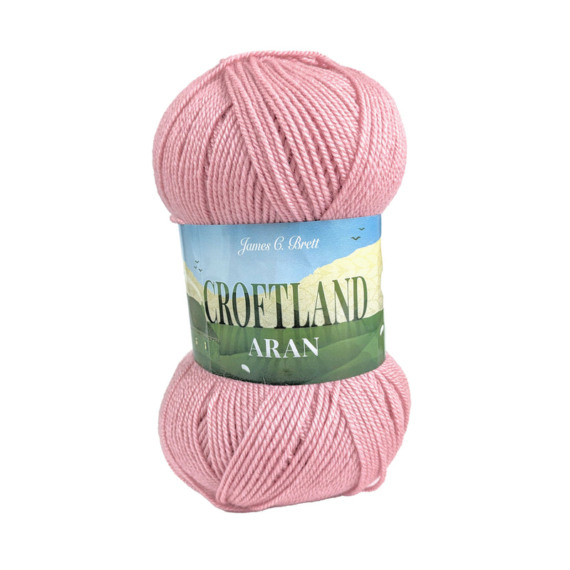 James C Brett Croftland Aran Yarn - A209 Carnation Pink- 200g Ball of Wool