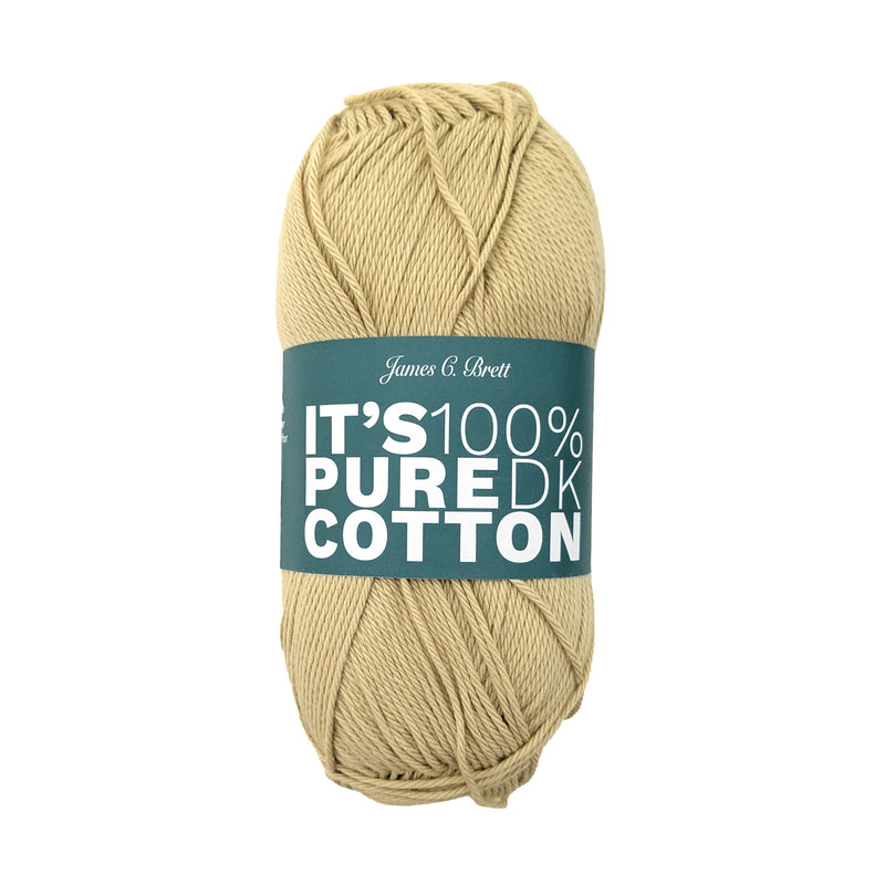James C Brett It's Pure Cotton Yarn in Pale Gold IC43 - 100% Cotton DK Knitting Crochet Wool - 100g