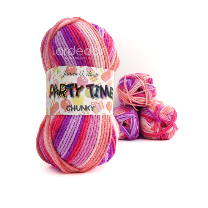 James C Brett Party Time Chunky Yarn in PT3 - 100g Ball