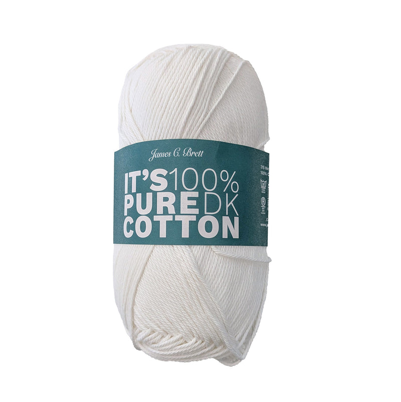 James C Brett It's Pure Cotton Yarn in Cream IC09 - 100% Cotton DK Knitting Crochet Wool - 100g