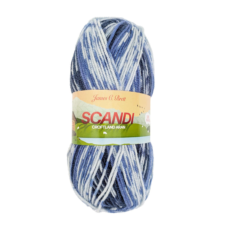 James C Brett Scandi Aran Yarn - A302 Blue Skies - 150g Ball of Wool
