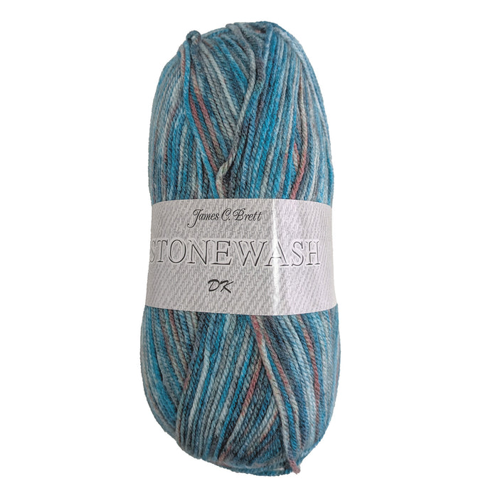 James C Brett Stonewash DK Yarn - SW21 Lagoon Mix - 100g Ball