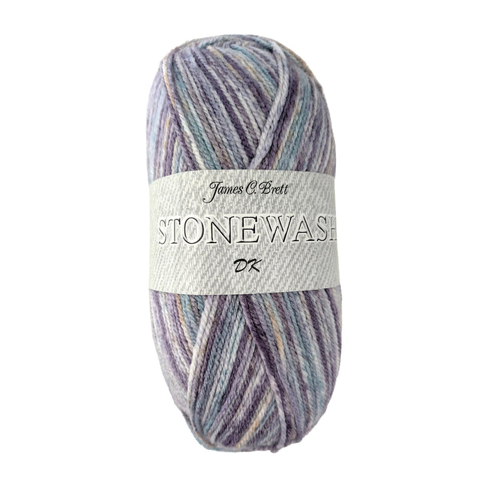 James C Brett Stonewash DK Yarn - SW14 Violet Mix - 100g Ball