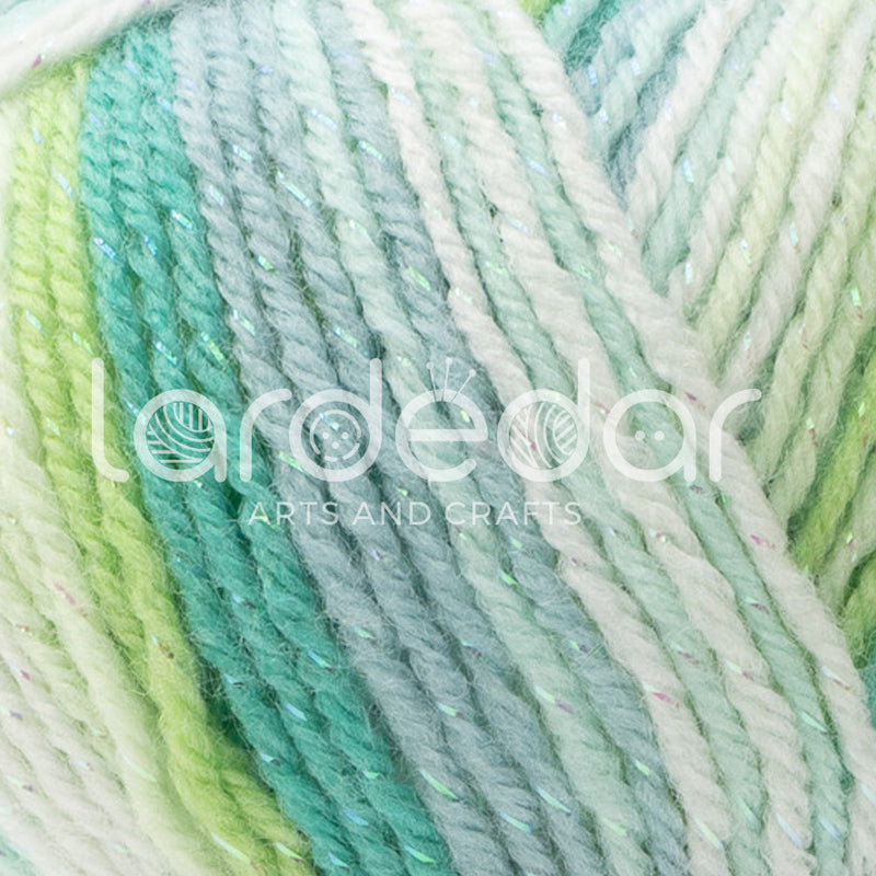 James C Brett Baby Twinkle Print DK Yarn Wool - BTP37 Greens - 100g Ball