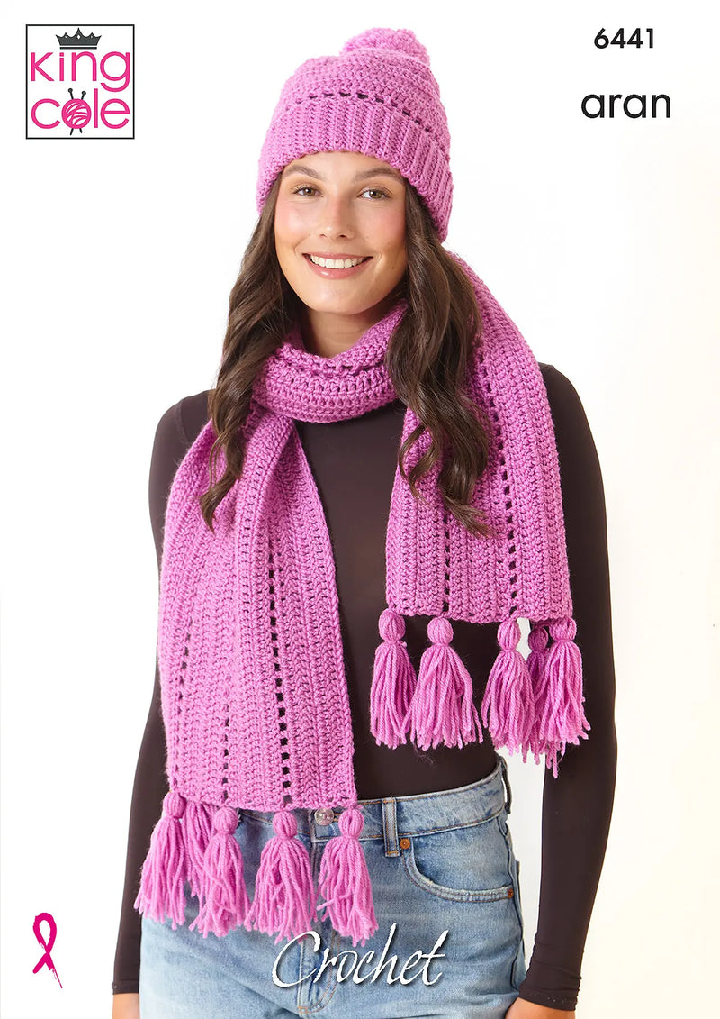King Cole 6441 CROCHET Pattern - Ladies Aran Accessories