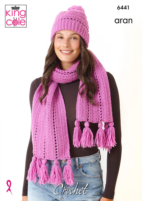 King Cole 6441 CROCHET Pattern - Ladies Aran Accessories