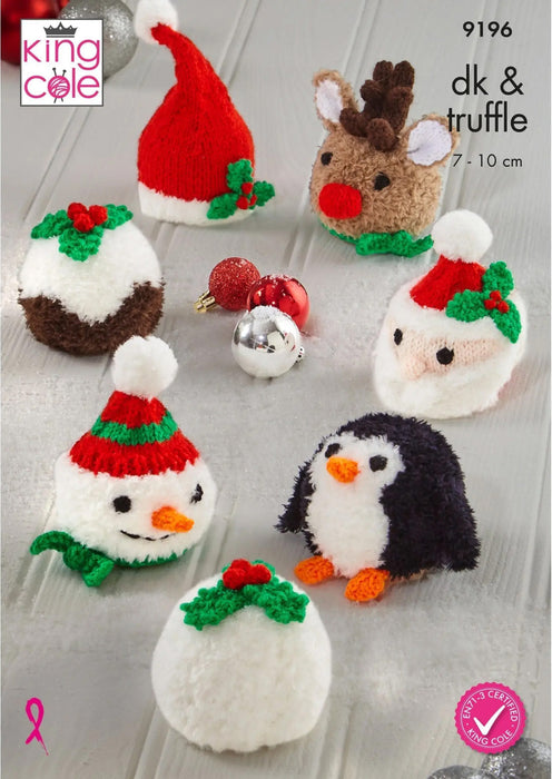 King Cole 9196 Christmas Knitting Pattern - Choccy Orange Covers