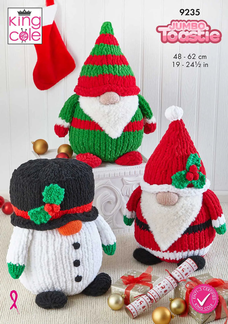 King Cole 9235 Christmas Gonk, Elf & Snowman Knitting Pattern