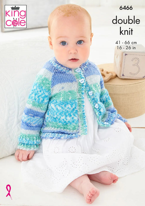King Cole 6466 Baby Cardigans DK Knitting Pattern (0–6 Years)