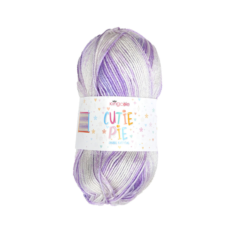 King Cole Cutie Pie DK Yarn in 5386 - Bilberry Pie - 100g Ball of Variegated Wool