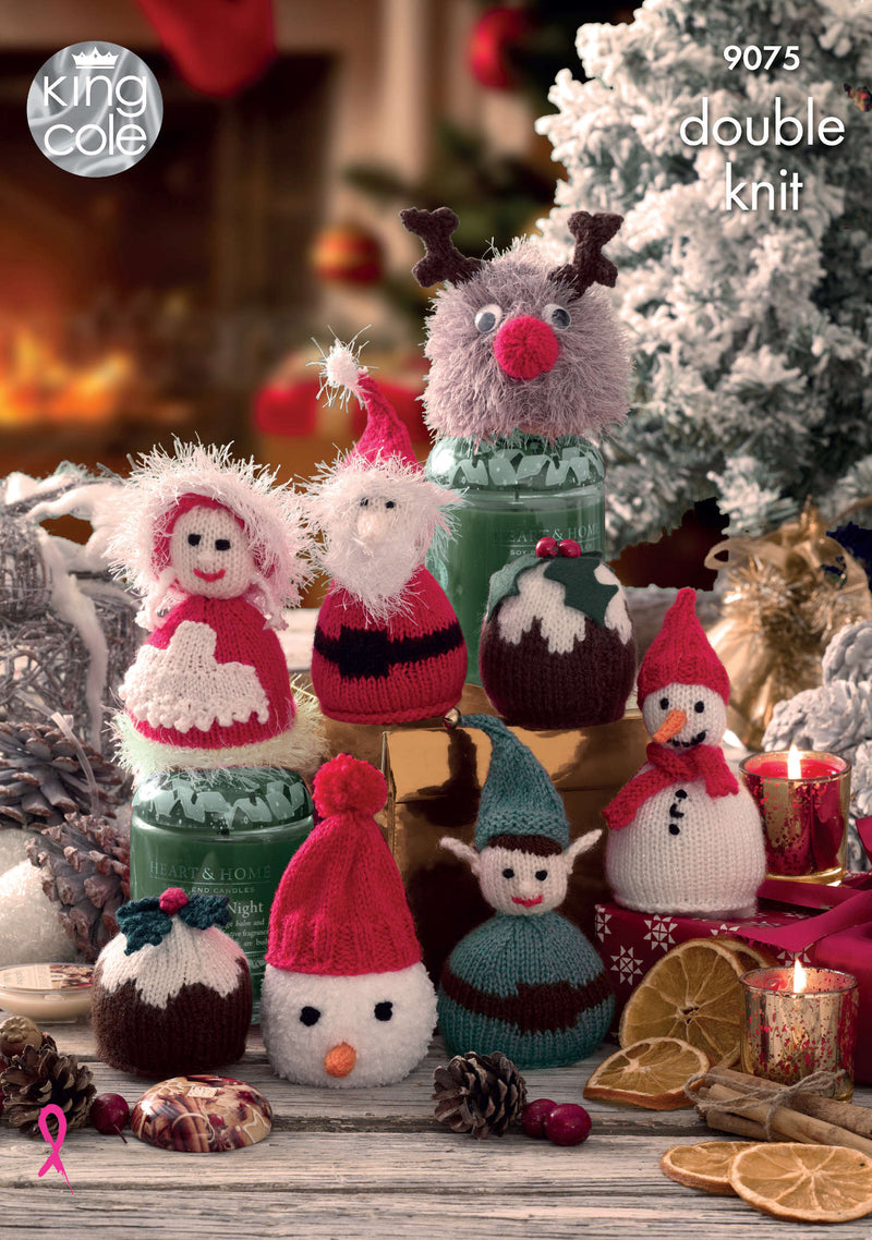 King Cole 9075 Christmas Knitting Pattern for Candy Cosies