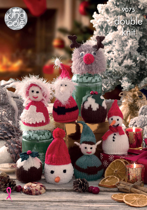 King Cole 9075 Christmas Knitting Pattern for Candy Cosies