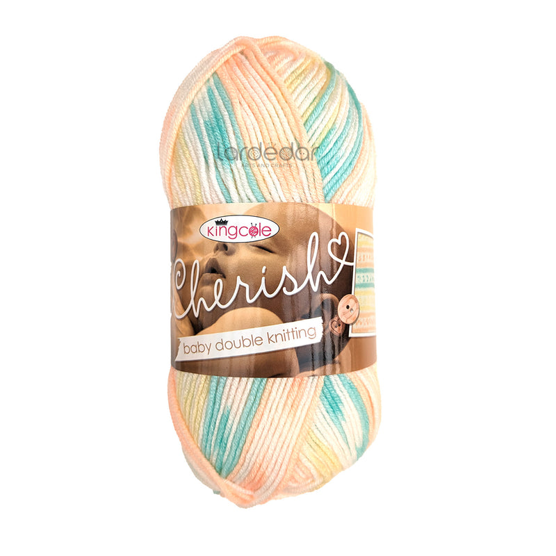 King Cole Cherish DK Yarn in Spearmint - 3512 - 100g Ball of Self Patterning Double Knitting Wool