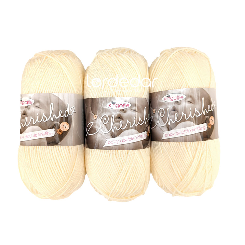 King Cole Cherished DK Yarn in Cream - 1423 - 100g Ball of Double Knitting Wool