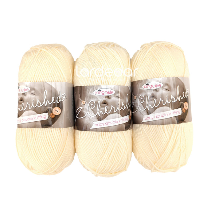 King Cole Cherished DK Yarn in Cream - 1423 - 100g Ball of Double Knitting Wool