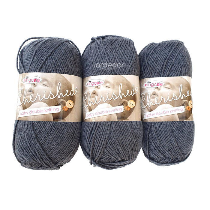 King Cole Cherished DK Yarn in Grey - 3316 - 100g Ball of Double Knitting Wool