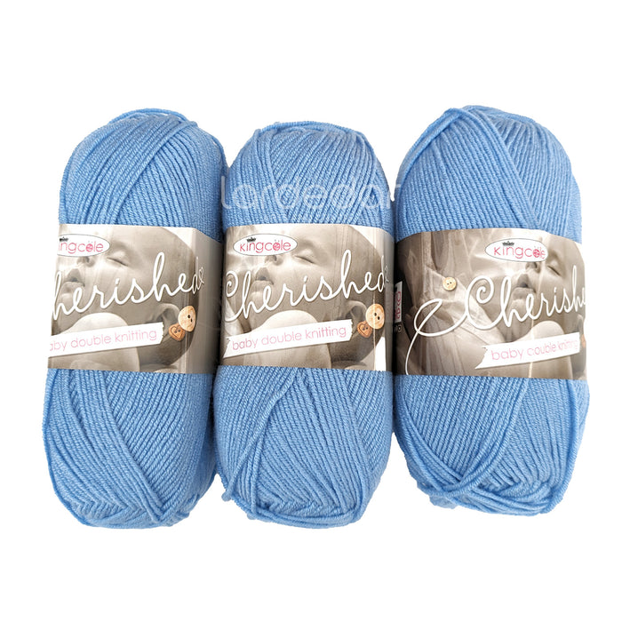 King Cole Cherished DK Yarn in Sky - 1412 - 100g Ball of Double Knitting Wool