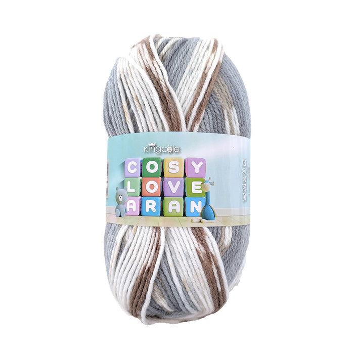 King Cole Cosy Love Aran in 5168 - Cosy Stone - 100g Ball of Variegated Wool