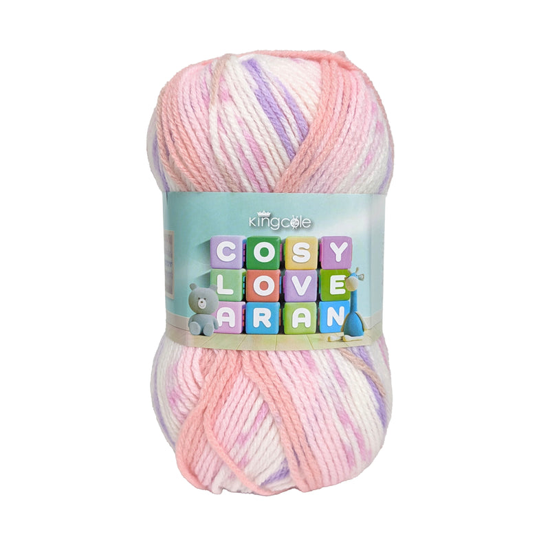 King Cole Cosy Love Aran in 5166 - Cosy Petal - 100g Ball of Variegated Wool