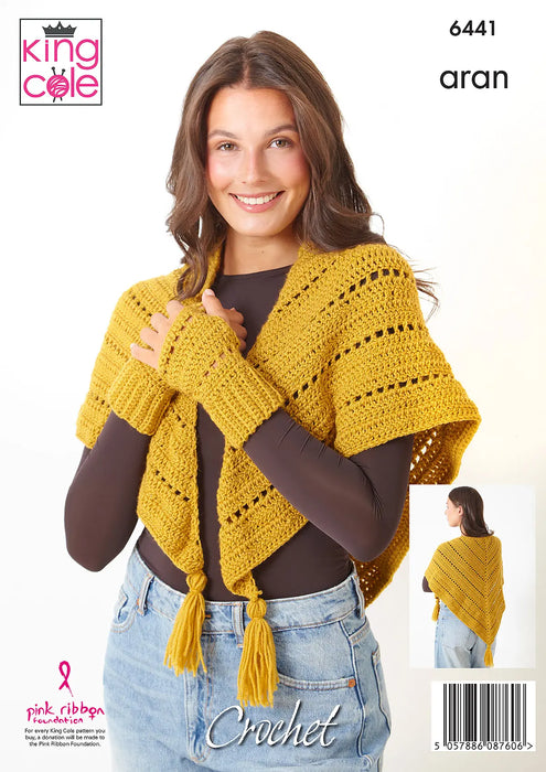 King Cole 6441 CROCHET Pattern - Ladies Aran Accessories