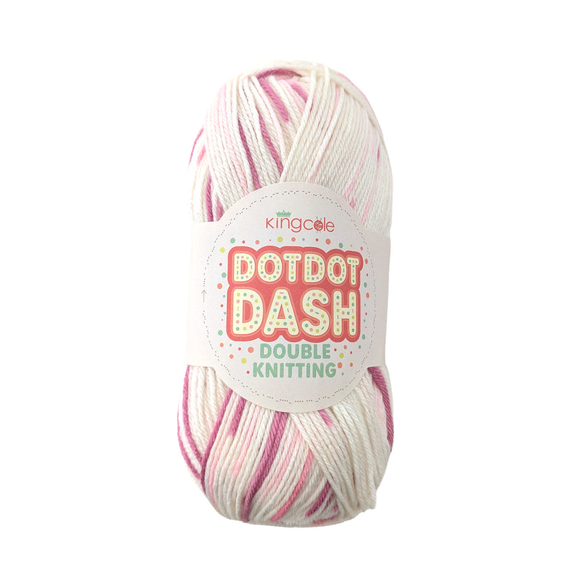 King Cole Dot Dot Dash DK Yarn in Pink 6740 – Anti-Pill Baby Double Knitting Yarn