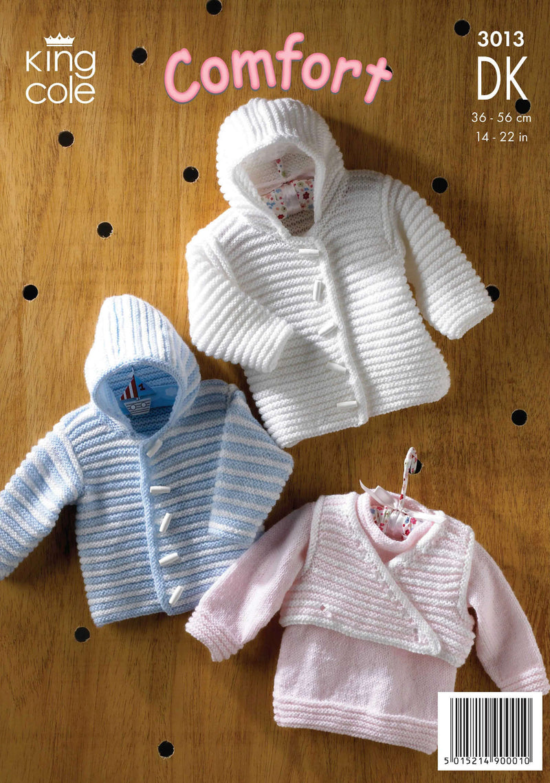 King Cole 3013 DK Knitting Pattern - Baby Jacket, Sweater & Body Warmer (Newborn - 18 mnths)