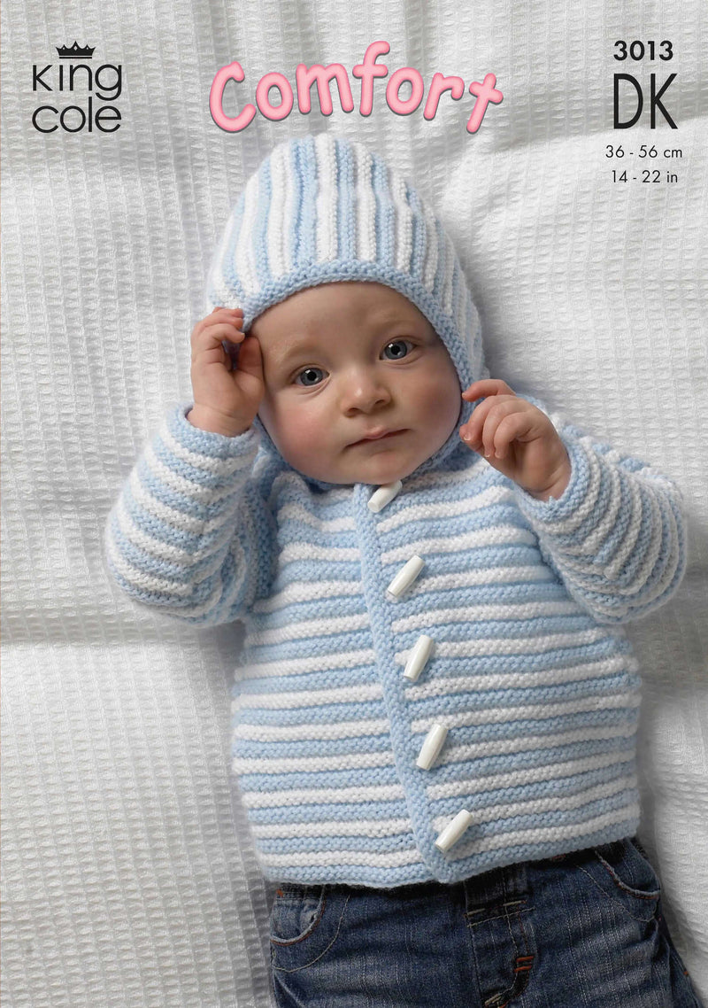 King Cole 3013 DK Knitting Pattern - Baby Jacket, Sweater & Body Warmer (Newborn - 18 mnths)