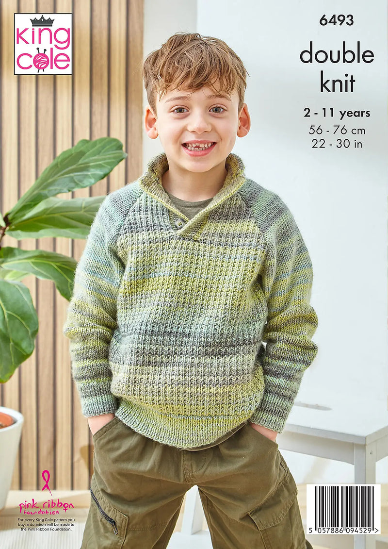 King Cole 6493 Children’s DK Knitting Pattern – Easy Sweaters (2–11 Years)
