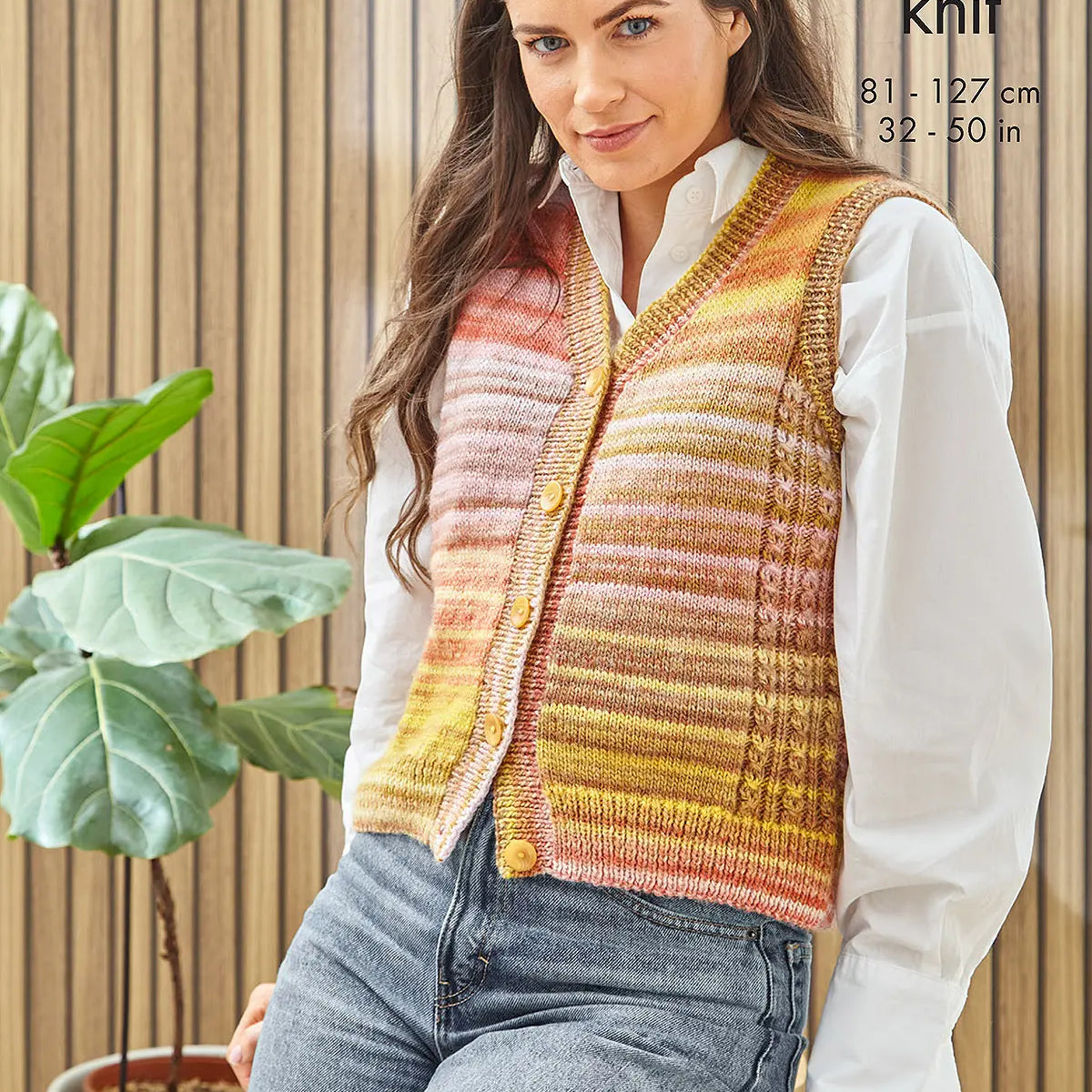 King Cole 6495 Knitting Pattern Ladies DK Waistcoat Cardigan (32–50in ...