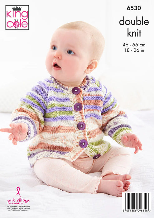 King Cole 6530 Knitting Pattern – Baby & Child Cardigans and Hat in DK (18–26 inch chest)