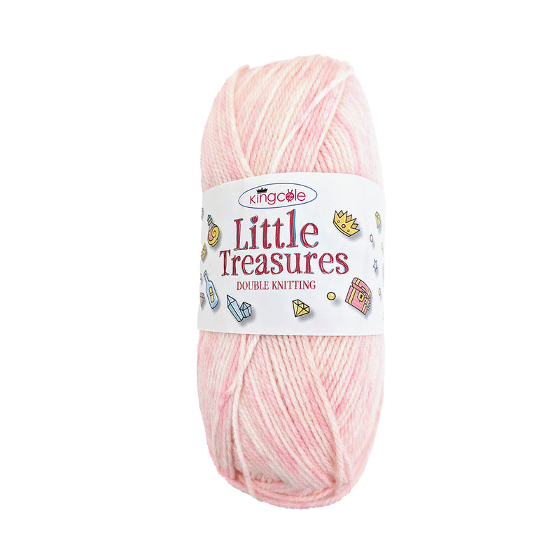 King Cole Little Treasures DK Yarn in 4786 - Pearl - 100g Ball of Pink Mix Wool